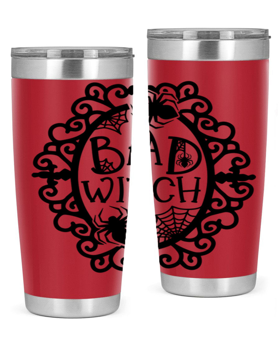 Bad Witch 92# Halloween Tumbler in 20oz and 30oz sizes, featuring a stylish design with double wall vacuum insulation.