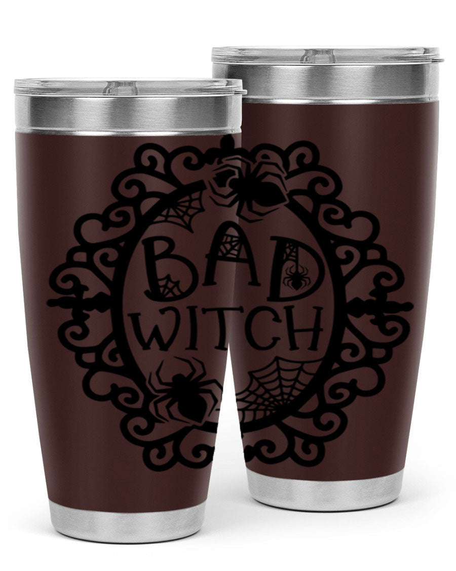 Bad Witch 92# Halloween Tumbler in 20oz and 30oz sizes, featuring a stylish design with double wall vacuum insulation.