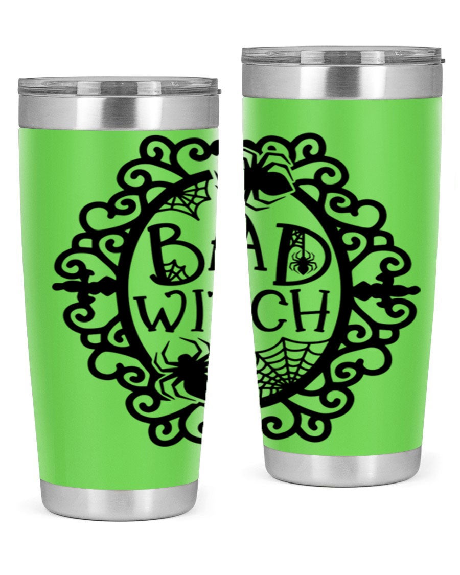 Bad Witch 92# Halloween Tumbler in 20oz and 30oz sizes, featuring a stylish design with double wall vacuum insulation.