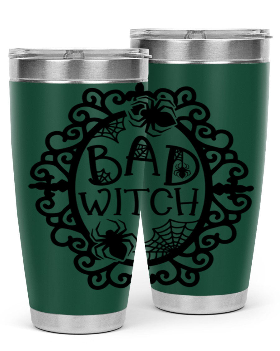 Bad Witch 92# Halloween Tumbler in 20oz and 30oz sizes, featuring a stylish design with double wall vacuum insulation.