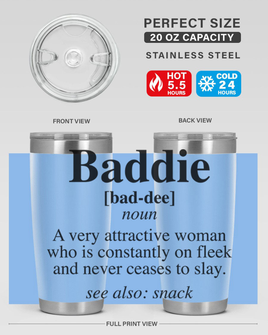 Baddie definition 269# cotton tank top featuring a stylish design in black words and phrases, perfect for casual wear.