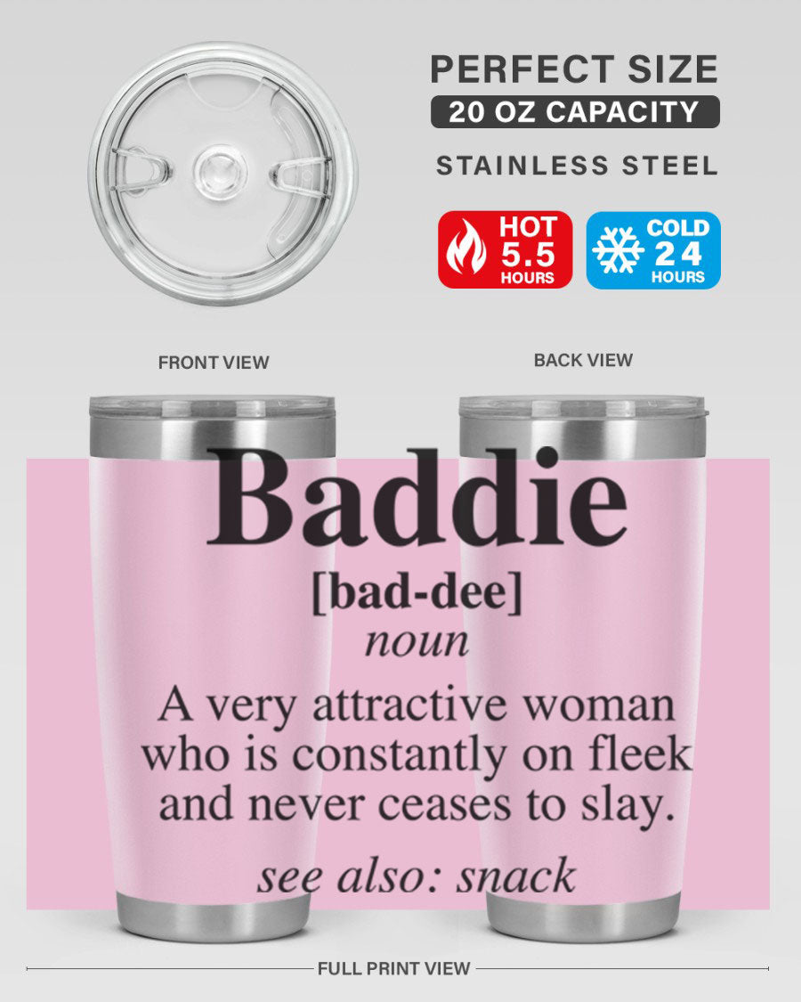 Baddie definition 269# cotton tank top featuring a stylish design in black words and phrases, perfect for casual wear.