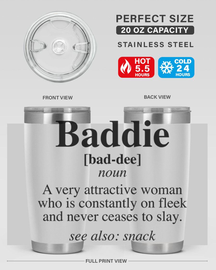 Baddie definition 269# cotton tank top featuring a stylish design in black words and phrases, perfect for casual wear.