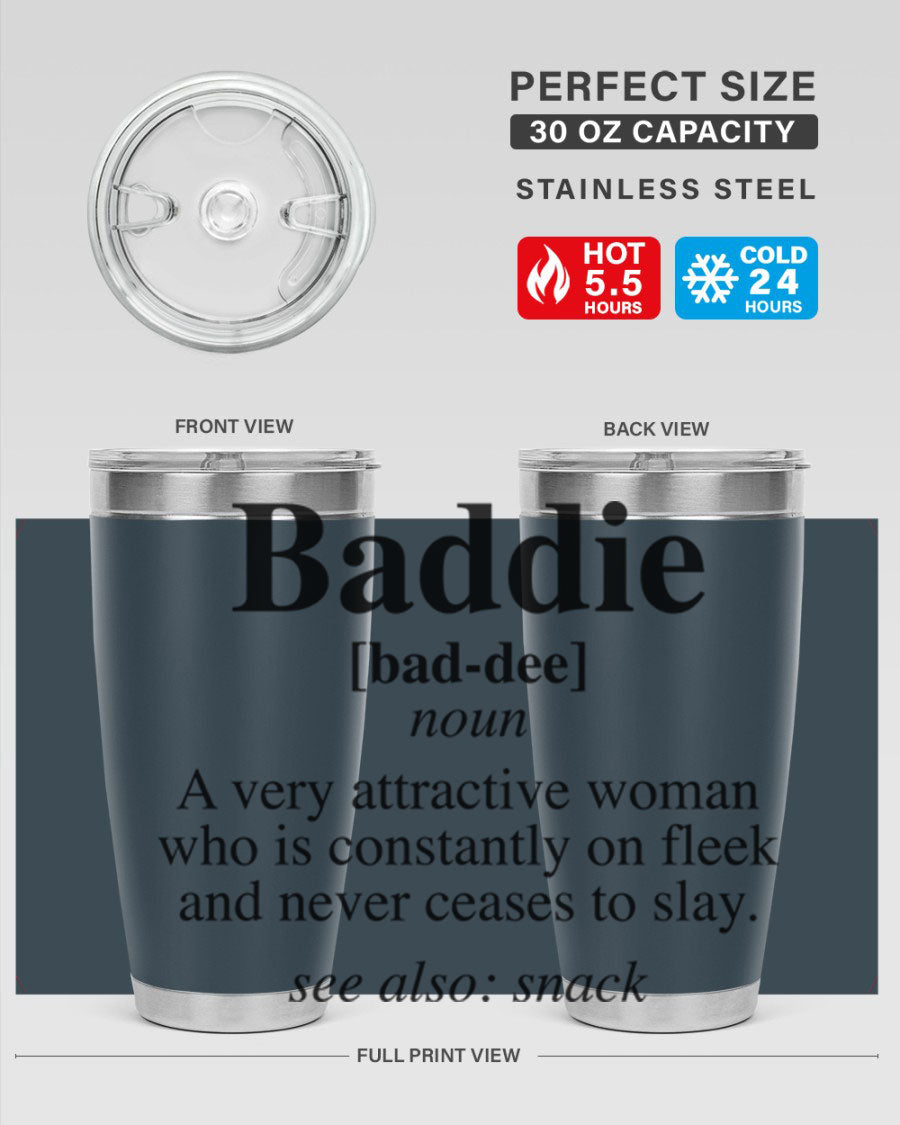 Baddie definition 269# cotton tank top featuring a stylish design in black words and phrases, perfect for casual wear.