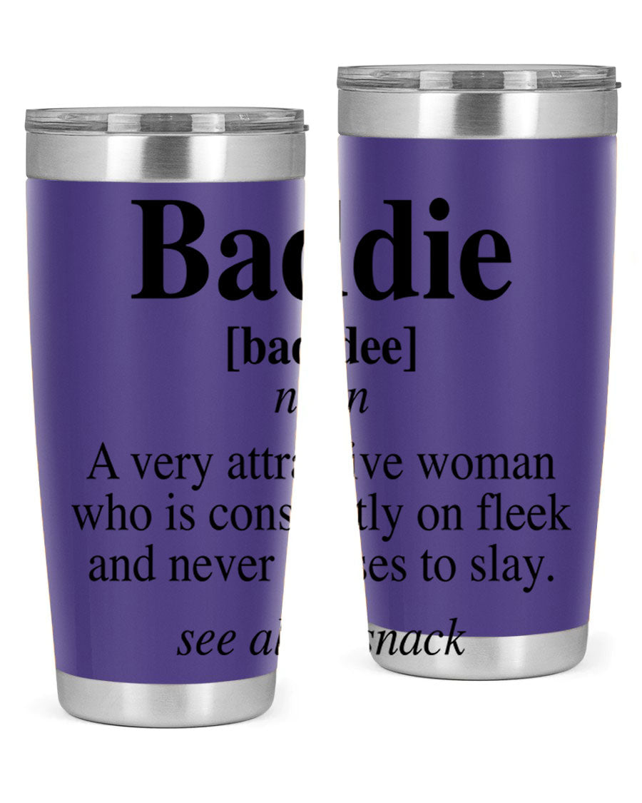 Baddie definition 269# cotton tank top featuring a stylish design in black words and phrases, perfect for casual wear.