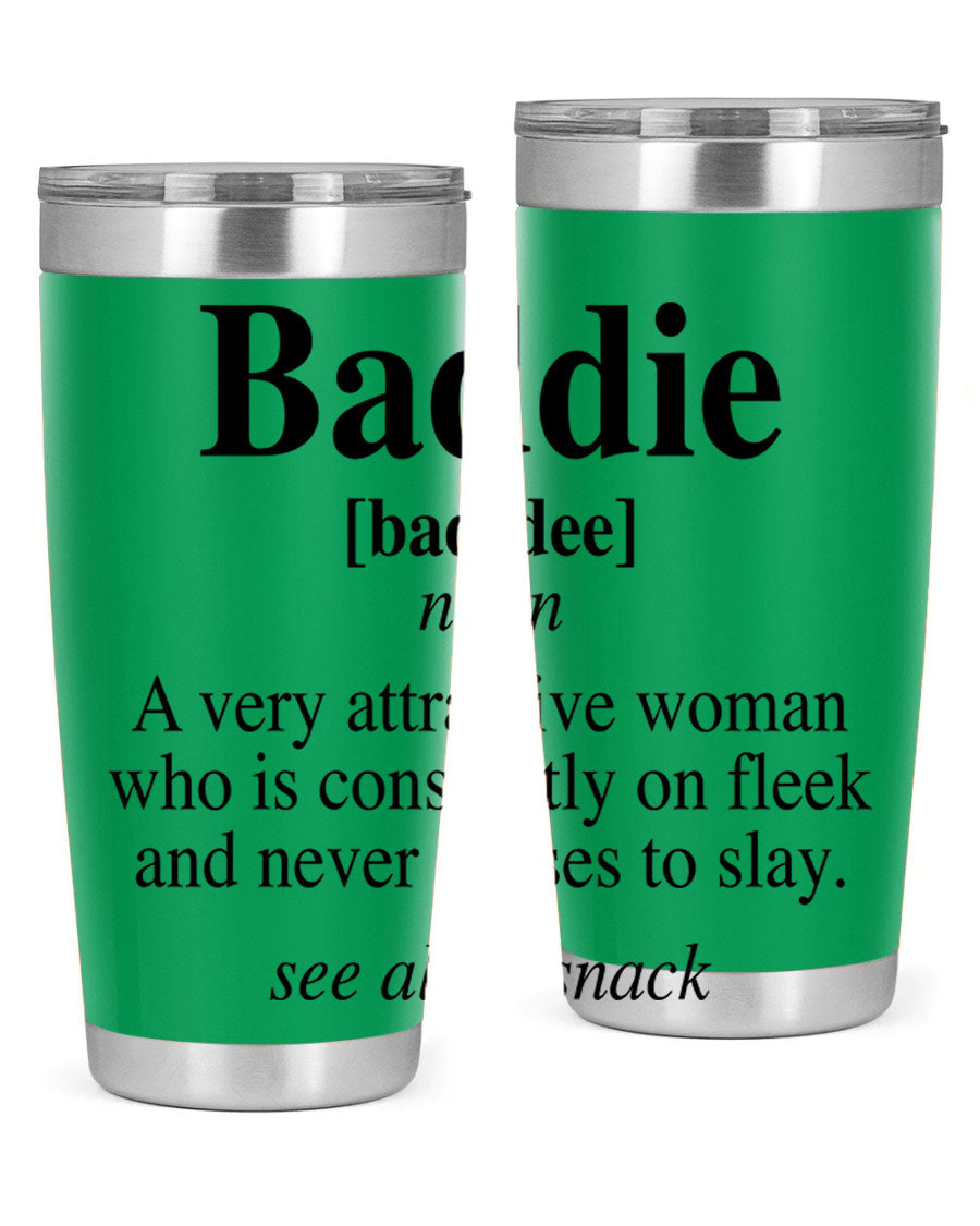 Baddie definition 269# cotton tank top featuring a stylish design in black words and phrases, perfect for casual wear.