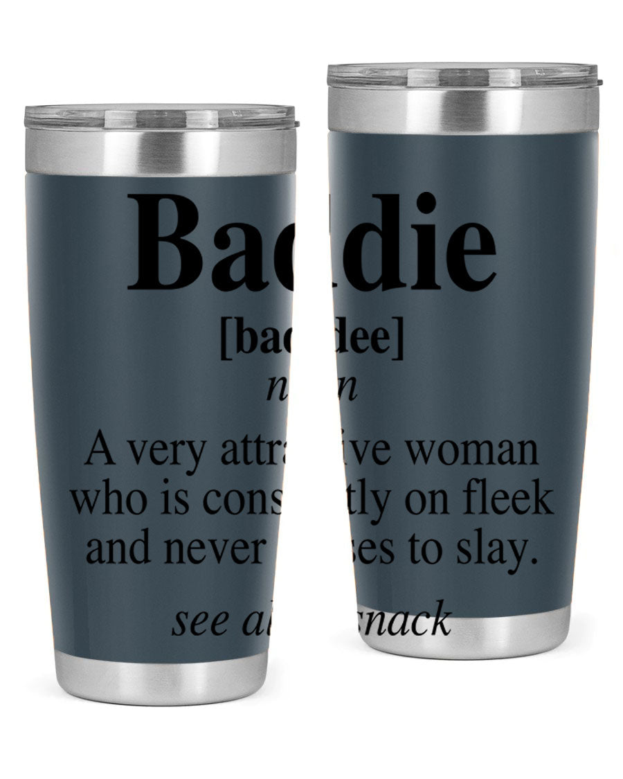 Baddie definition 269# cotton tank top featuring a stylish design in black words and phrases, perfect for casual wear.