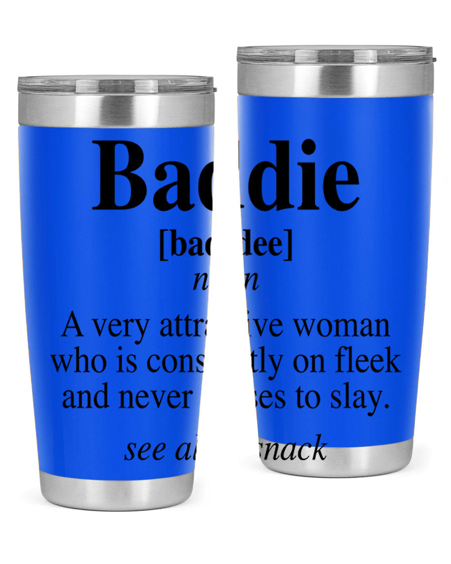 Baddie definition 269# cotton tank top featuring a stylish design in black words and phrases, perfect for casual wear.