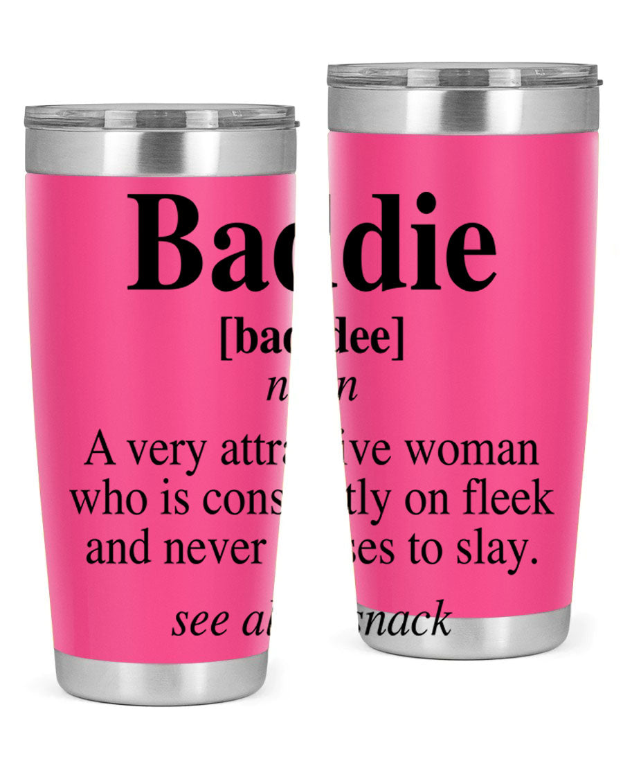 Baddie definition 269# cotton tank top featuring a stylish design in black words and phrases, perfect for casual wear.