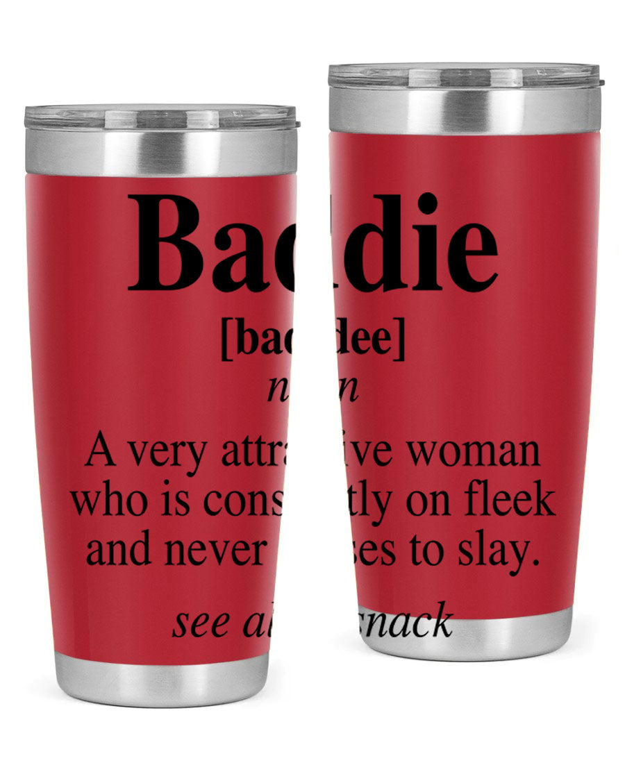 Baddie definition 269# cotton tank top featuring a stylish design in black words and phrases, perfect for casual wear.