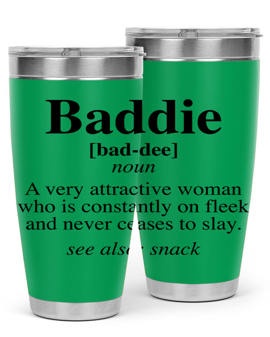 Baddie definition 269# cotton tank top featuring a stylish design in black words and phrases, perfect for casual wear.