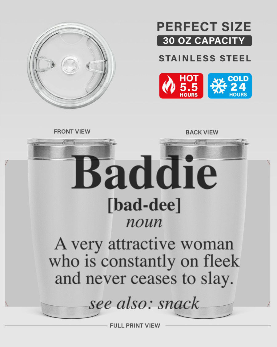 Baddie definition 270# cotton tank top featuring bold black words and phrases, perfect for casual wear.