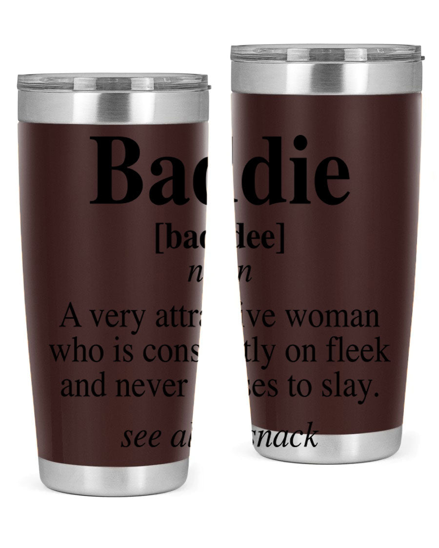 Baddie definition 270# cotton tank top featuring bold black words and phrases, perfect for casual wear.