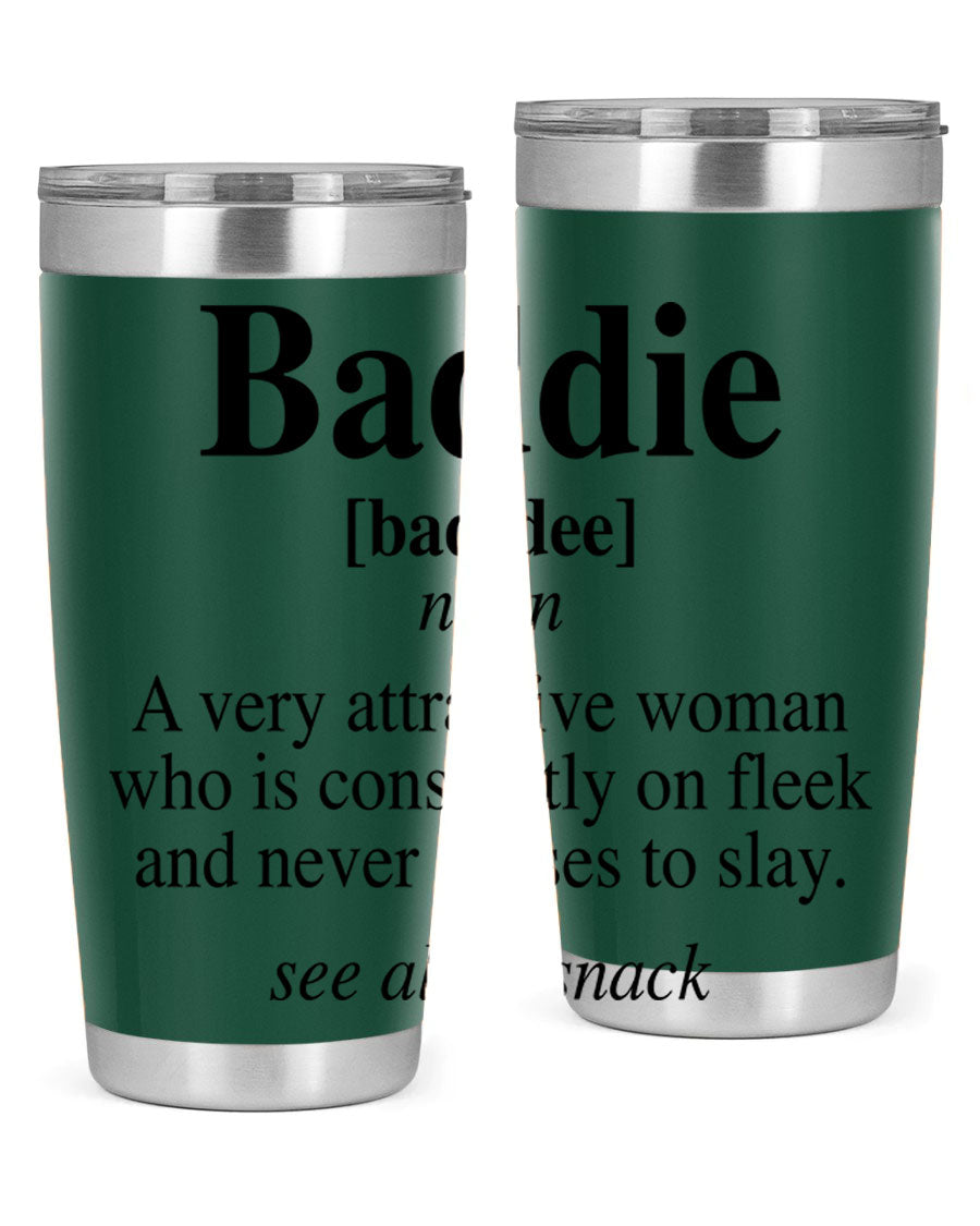 Baddie definition 270# cotton tank top featuring bold black words and phrases, perfect for casual wear.