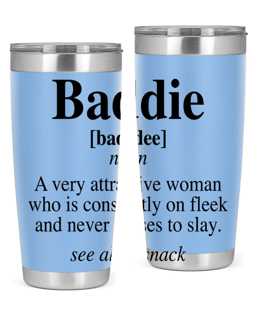 Baddie definition 270# cotton tank top featuring bold black words and phrases, perfect for casual wear.