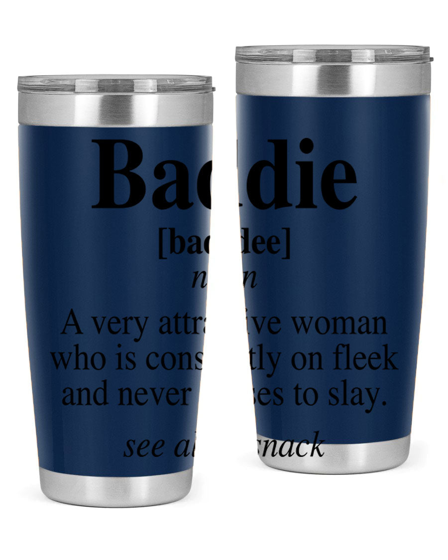 Baddie definition 270# cotton tank top featuring bold black words and phrases, perfect for casual wear.