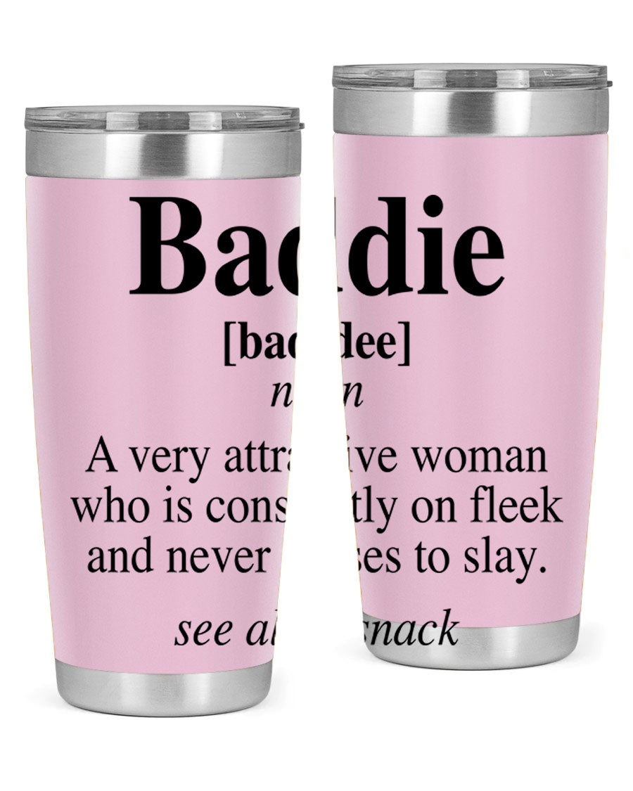 Baddie definition 270# cotton tank top featuring bold black words and phrases, perfect for casual wear.