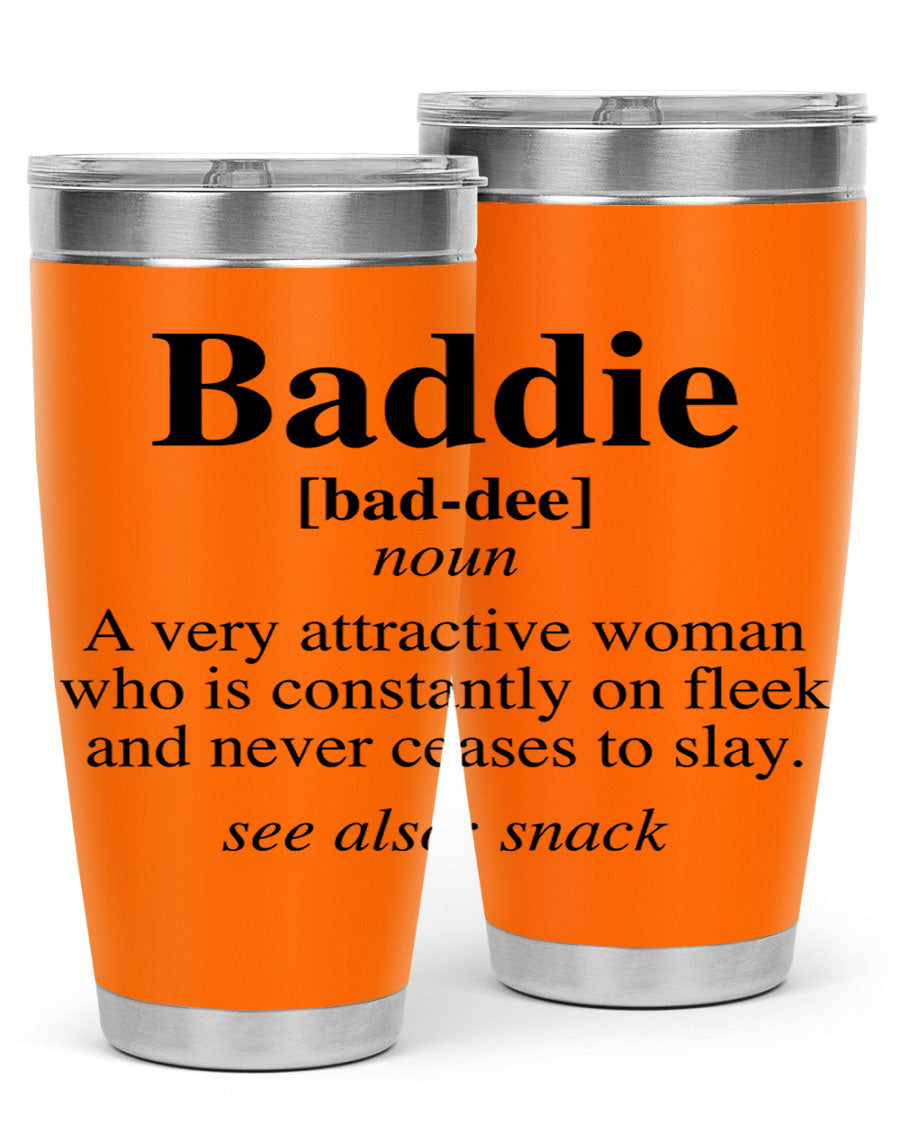 Baddie definition 270# cotton tank top featuring bold black words and phrases, perfect for casual wear.