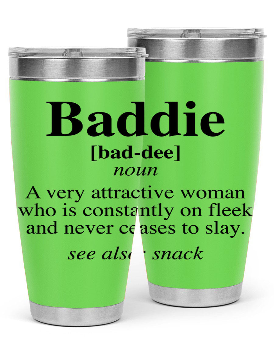 Baddie definition 270# cotton tank top featuring bold black words and phrases, perfect for casual wear.