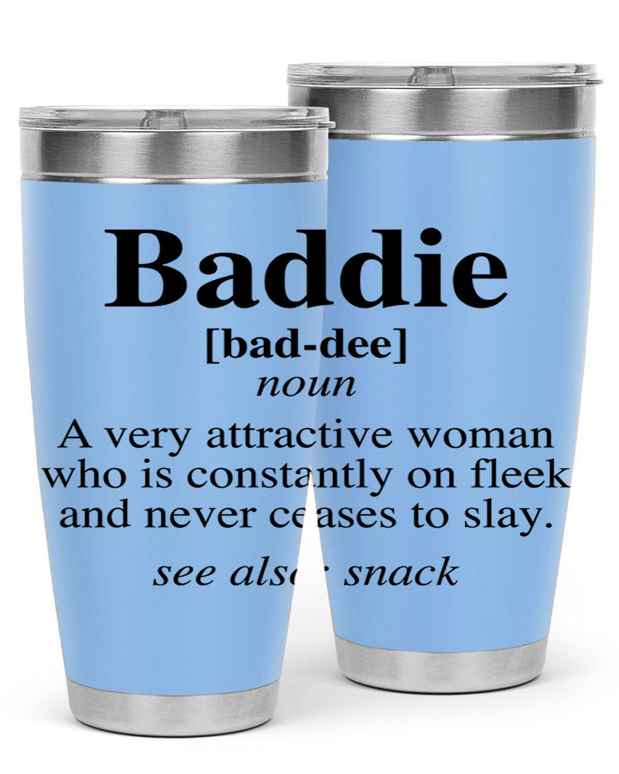 Baddie definition 270# cotton tank top featuring bold black words and phrases, perfect for casual wear.