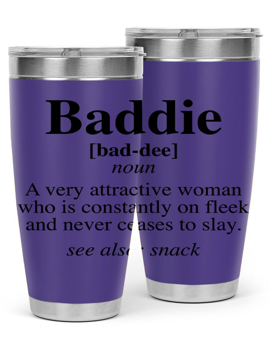 Baddie definition 270# cotton tank top featuring bold black words and phrases, perfect for casual wear.