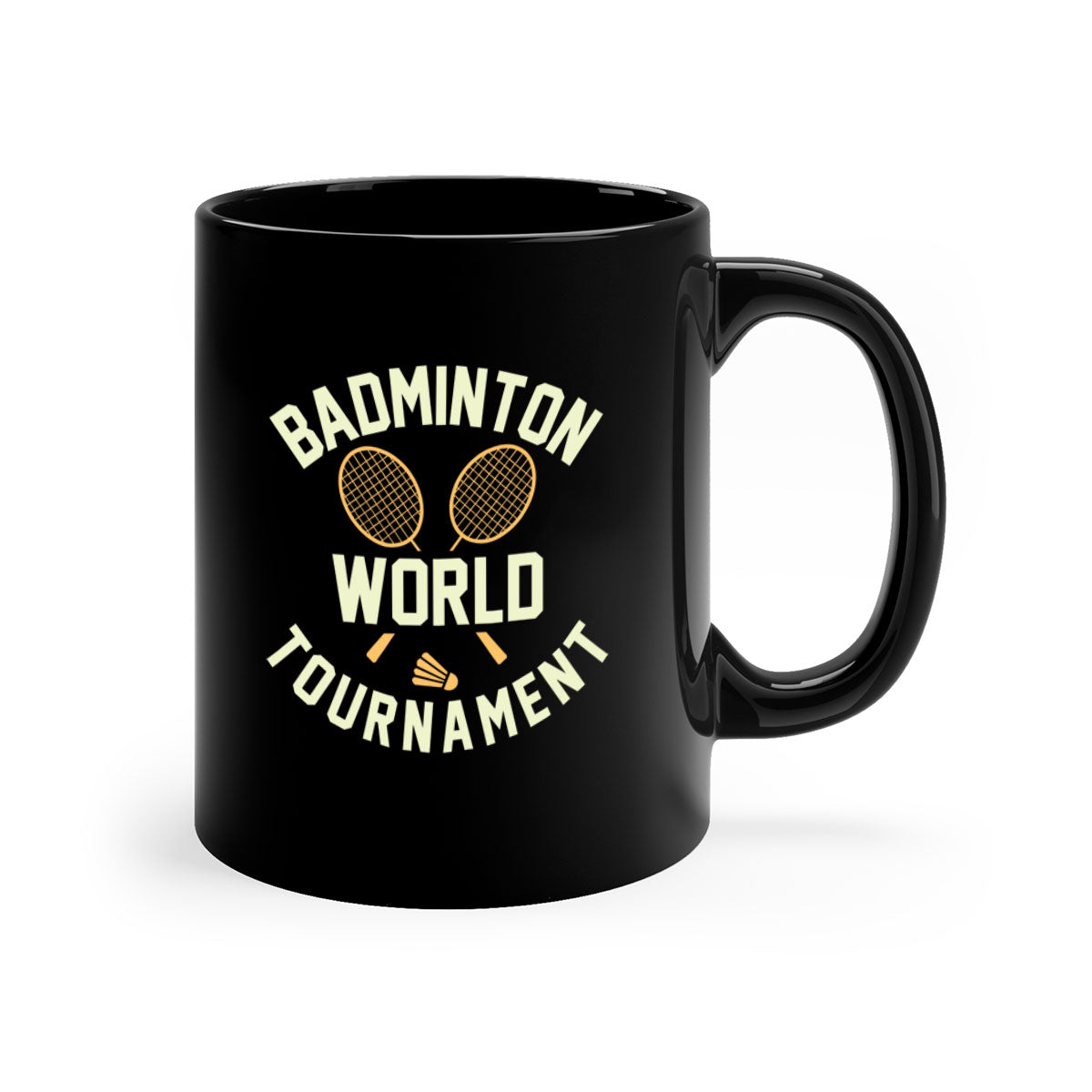Badminton 1449# Mug featuring a glossy finish, colored handle, and interior, available in five vibrant colors.