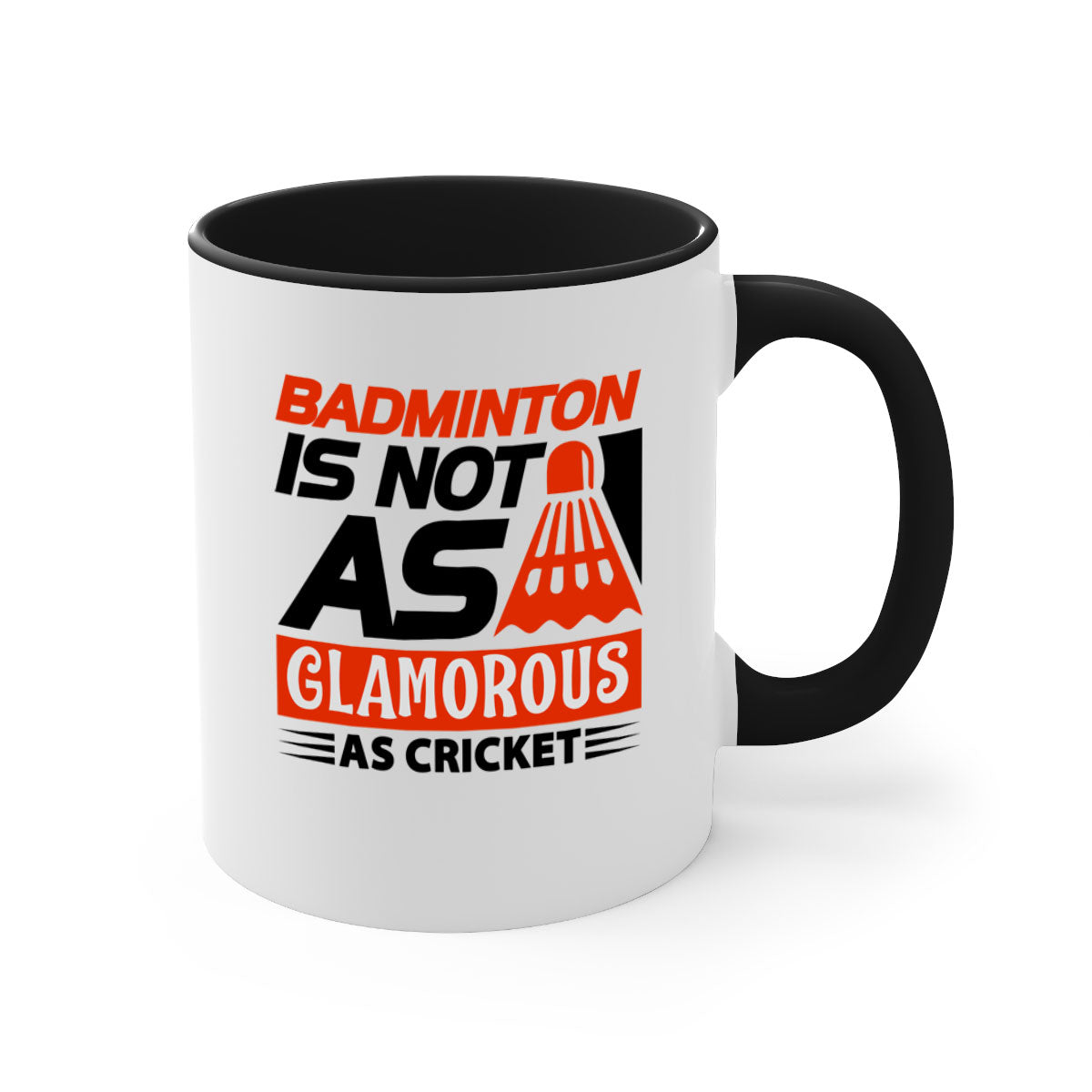 Badminton is not as 1451# Mug with colorful handle and interior, showcasing glossy ceramic finish.