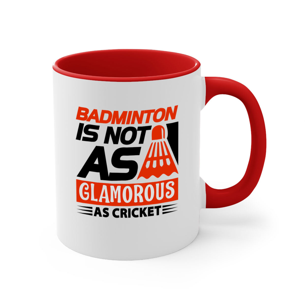 Badminton is not as 1451# Mug with colorful handle and interior, showcasing glossy ceramic finish.