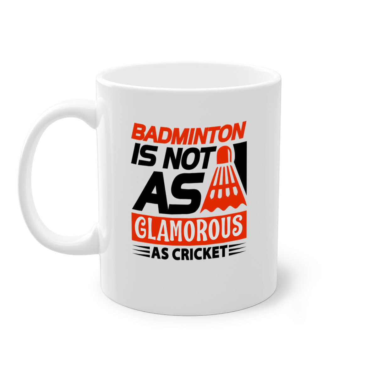 Badminton is not as 1451# Mug with colorful handle and interior, showcasing glossy ceramic finish.
