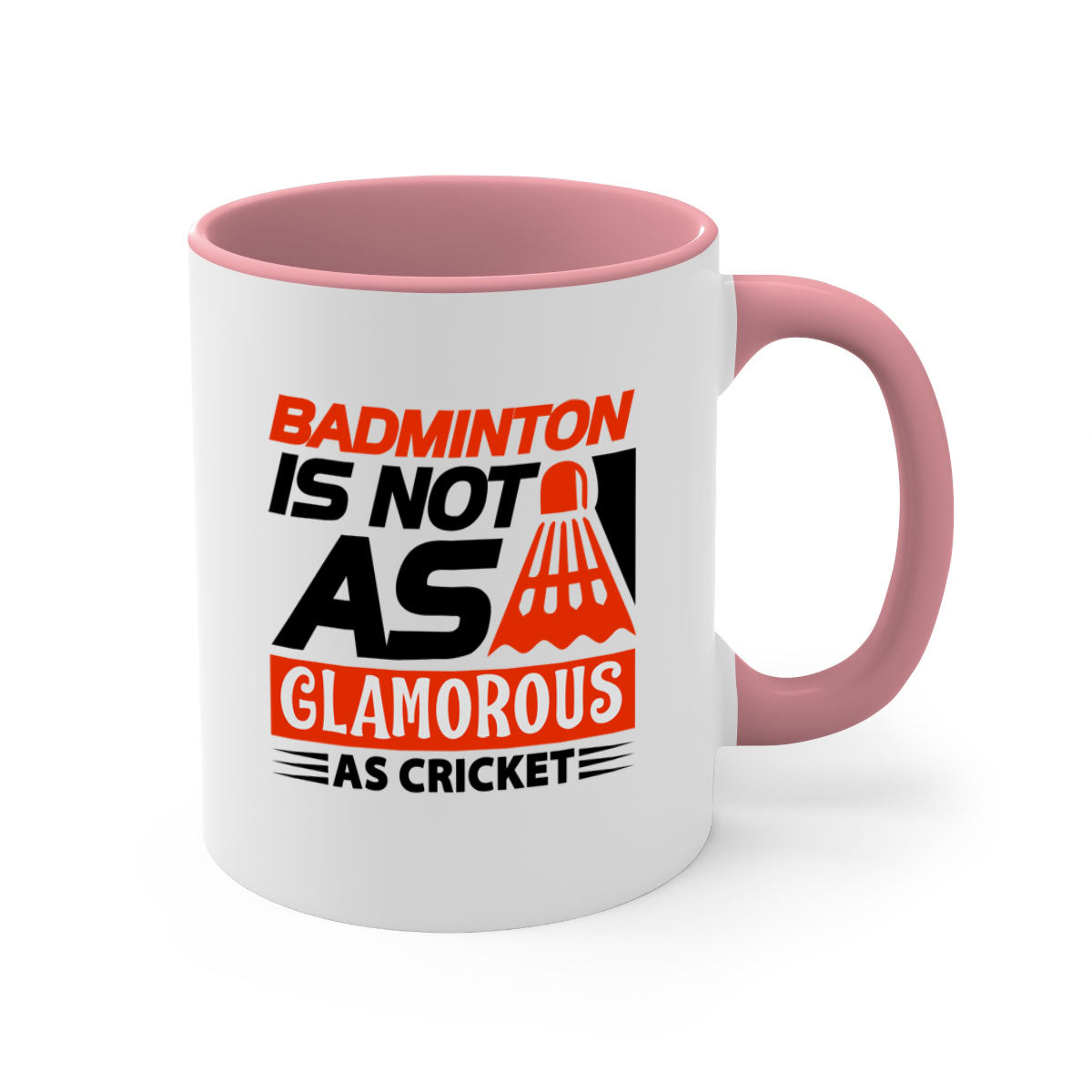 Badminton is not as 1451# Mug with colorful handle and interior, showcasing glossy ceramic finish.