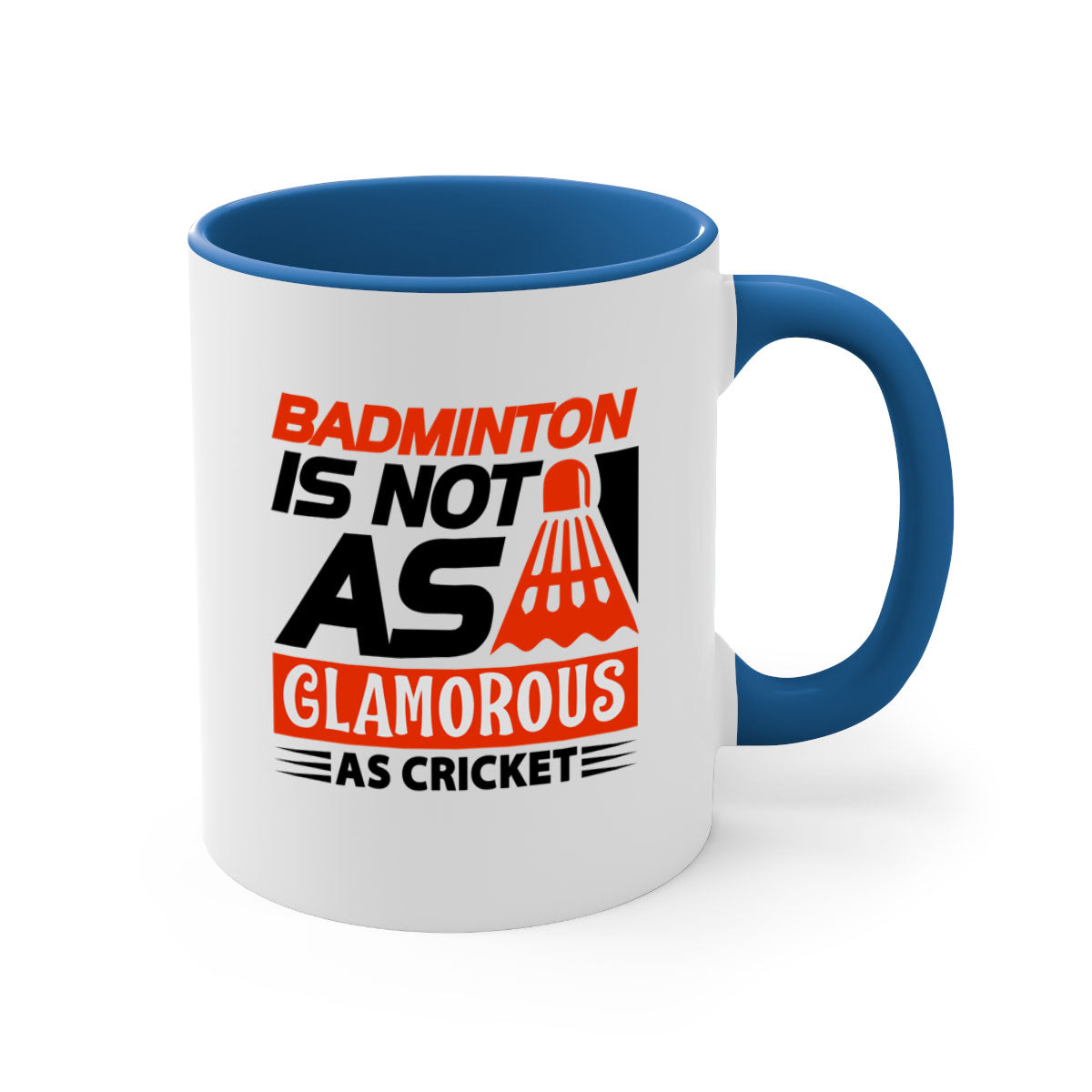 Badminton is not as 1451# Mug with colorful handle and interior, showcasing glossy ceramic finish.