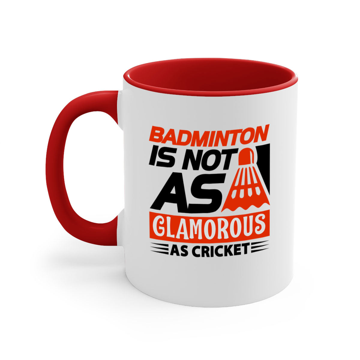 Badminton is not as 1451# Mug with colorful handle and interior, showcasing glossy ceramic finish.