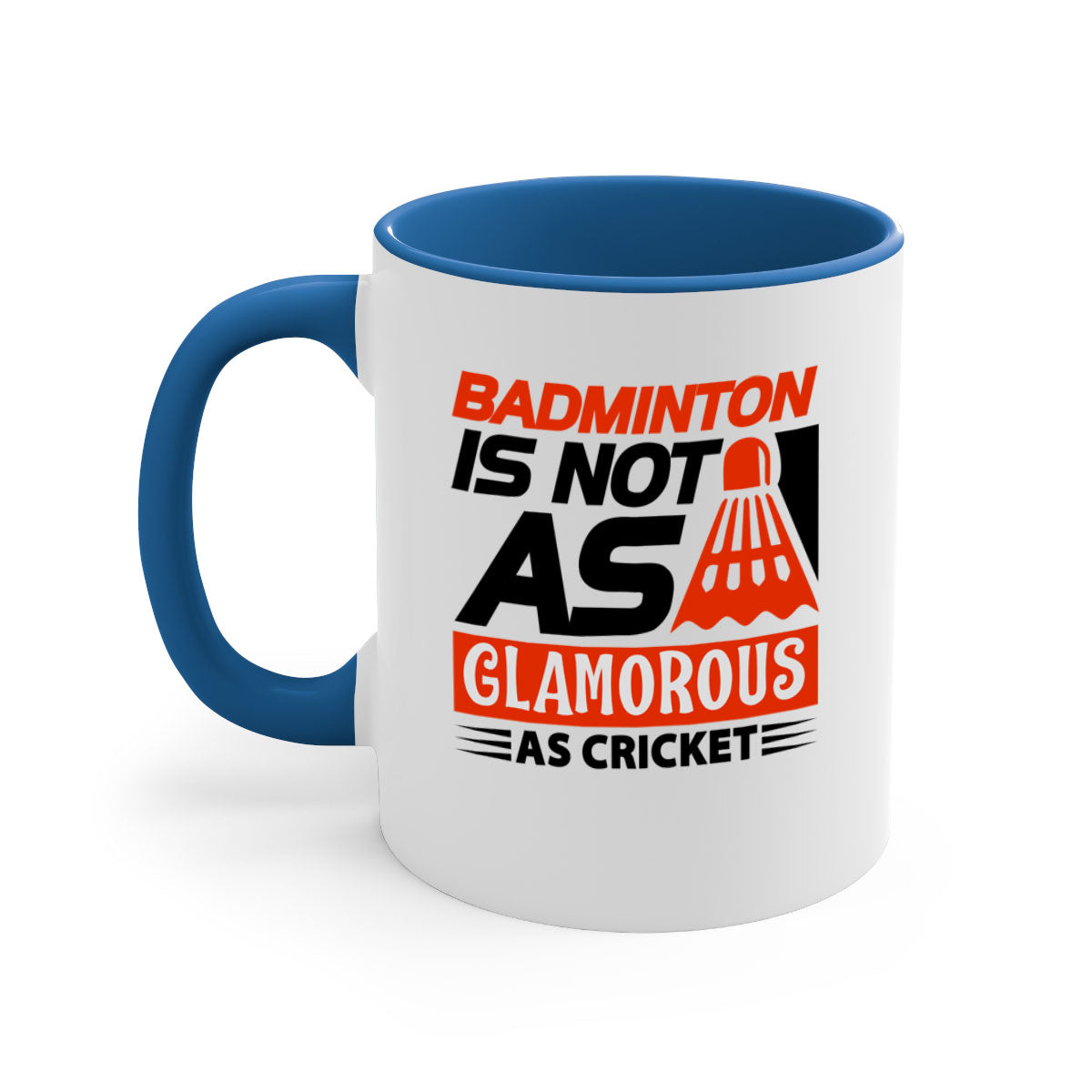 Badminton is not as 1451# Mug with colorful handle and interior, showcasing glossy ceramic finish.