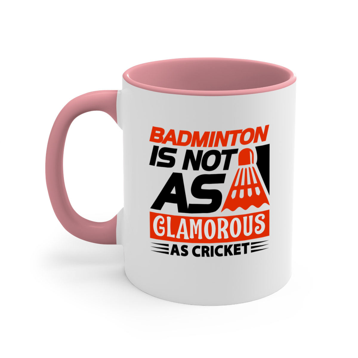 Badminton is not as 1451# Mug with colorful handle and interior, showcasing glossy ceramic finish.