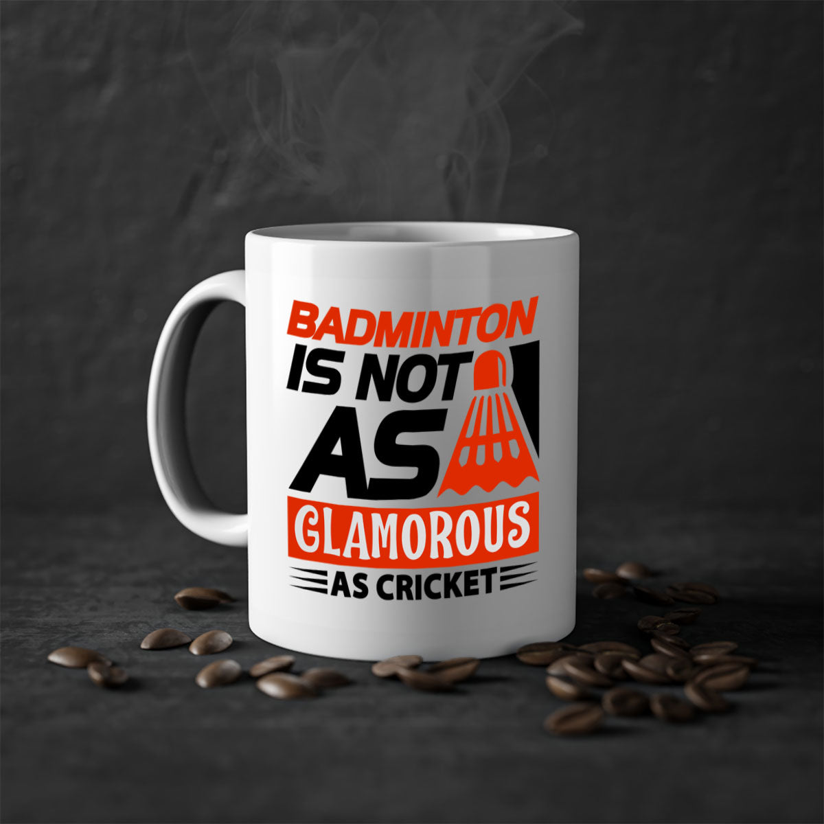 Badminton is not as 1451# Mug with colorful handle and interior, showcasing glossy ceramic finish.