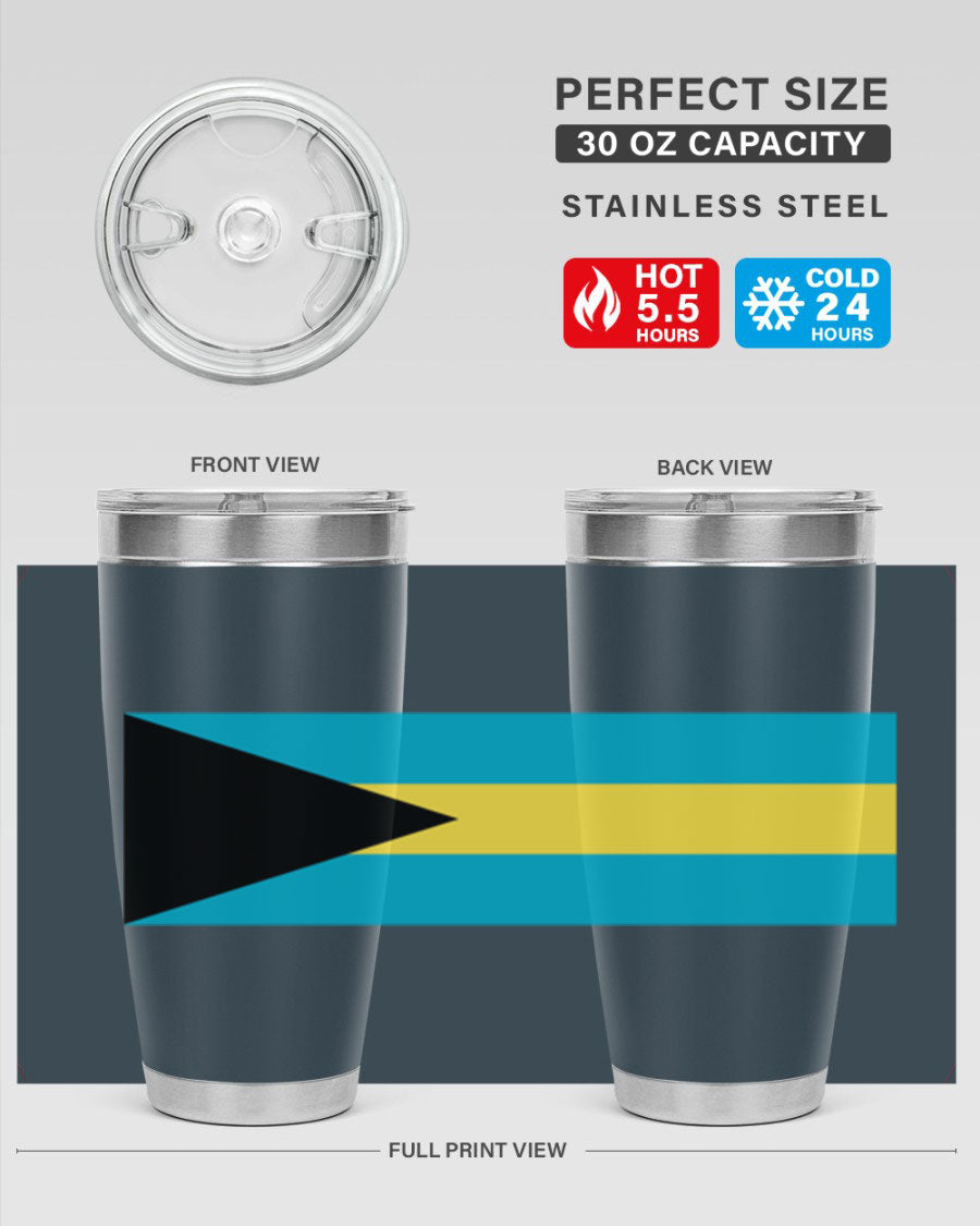 Bahamas 186# Tumbler in 20oz and 30oz sizes, showcasing double wall vacuum stainless steel design with vibrant colors.