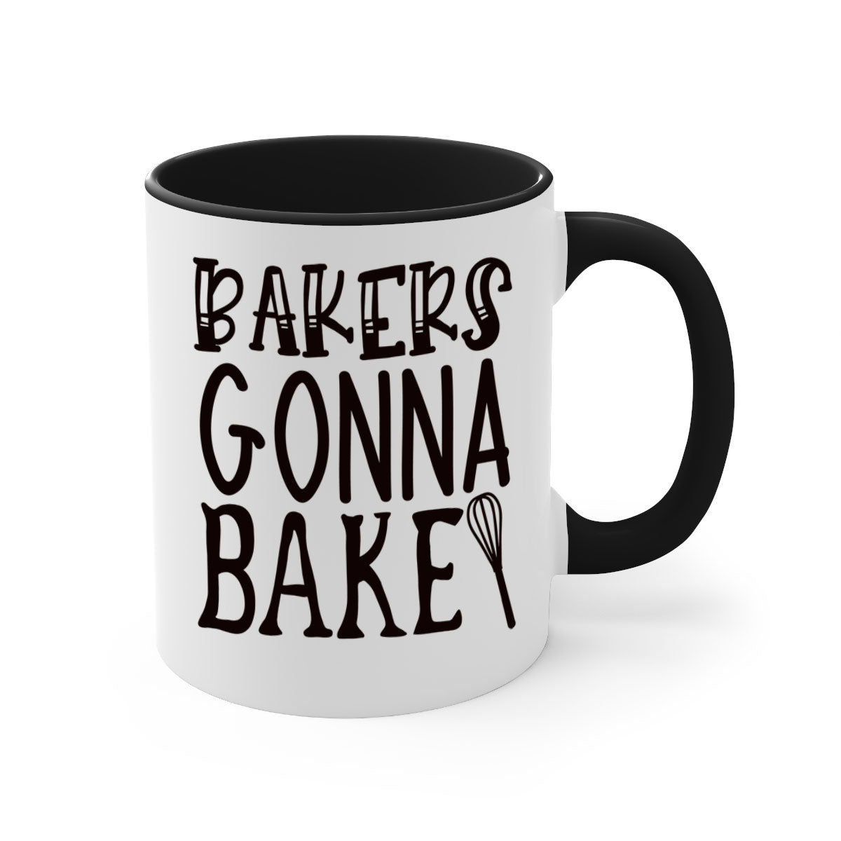 Bakers Gonna Bake 57# kitchen mug with colorful handle and glossy finish, perfect for coffee and tea lovers.