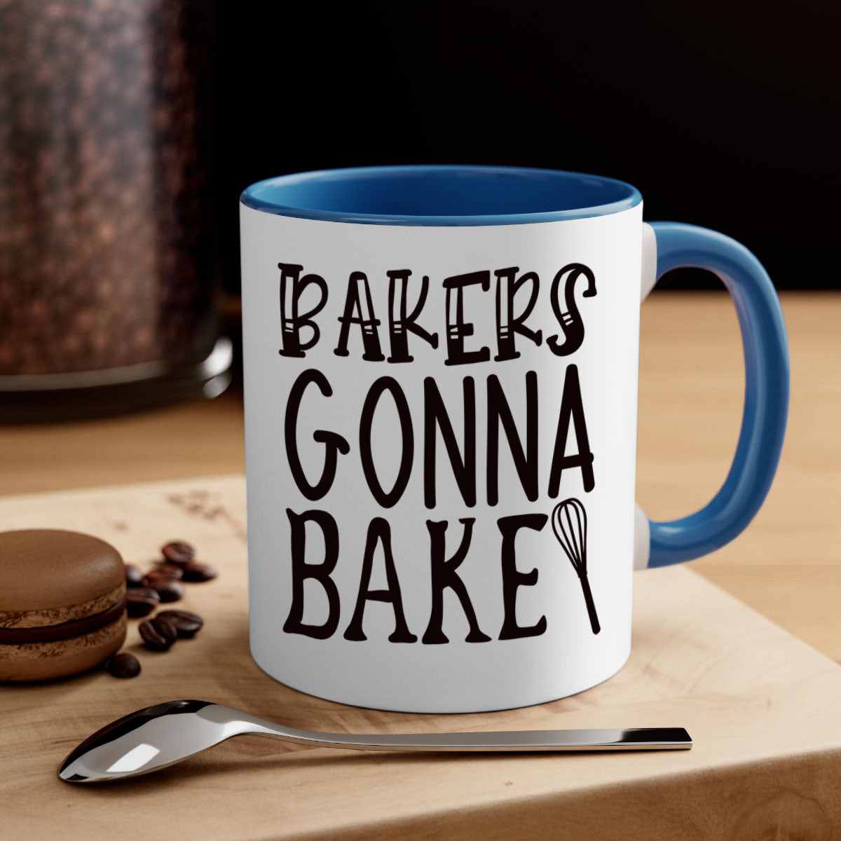 Bakers Gonna Bake 57# kitchen mug with colorful handle and glossy finish, perfect for coffee and tea lovers.