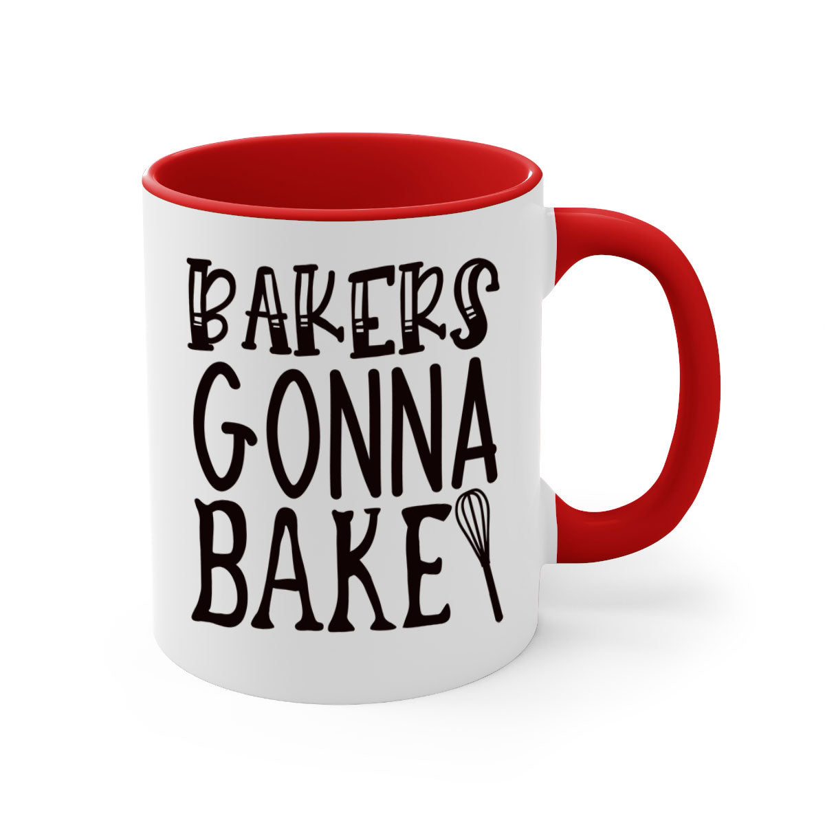 Bakers Gonna Bake 57# kitchen mug with colorful handle and glossy finish, perfect for coffee and tea lovers.