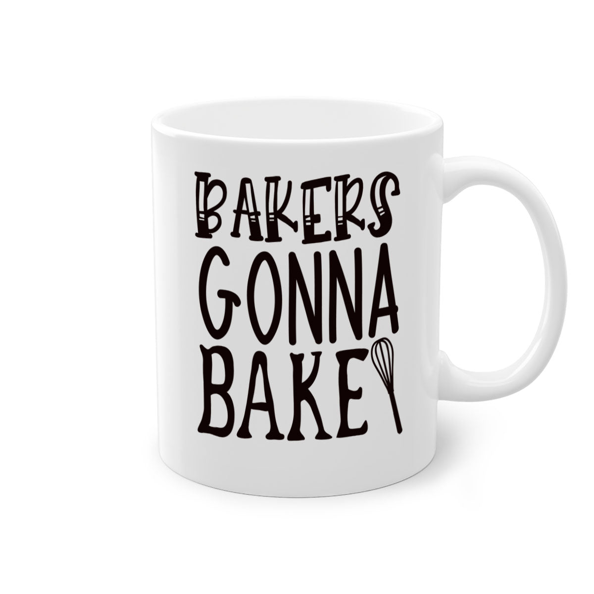 Bakers Gonna Bake 57# kitchen mug with colorful handle and glossy finish, perfect for coffee and tea lovers.