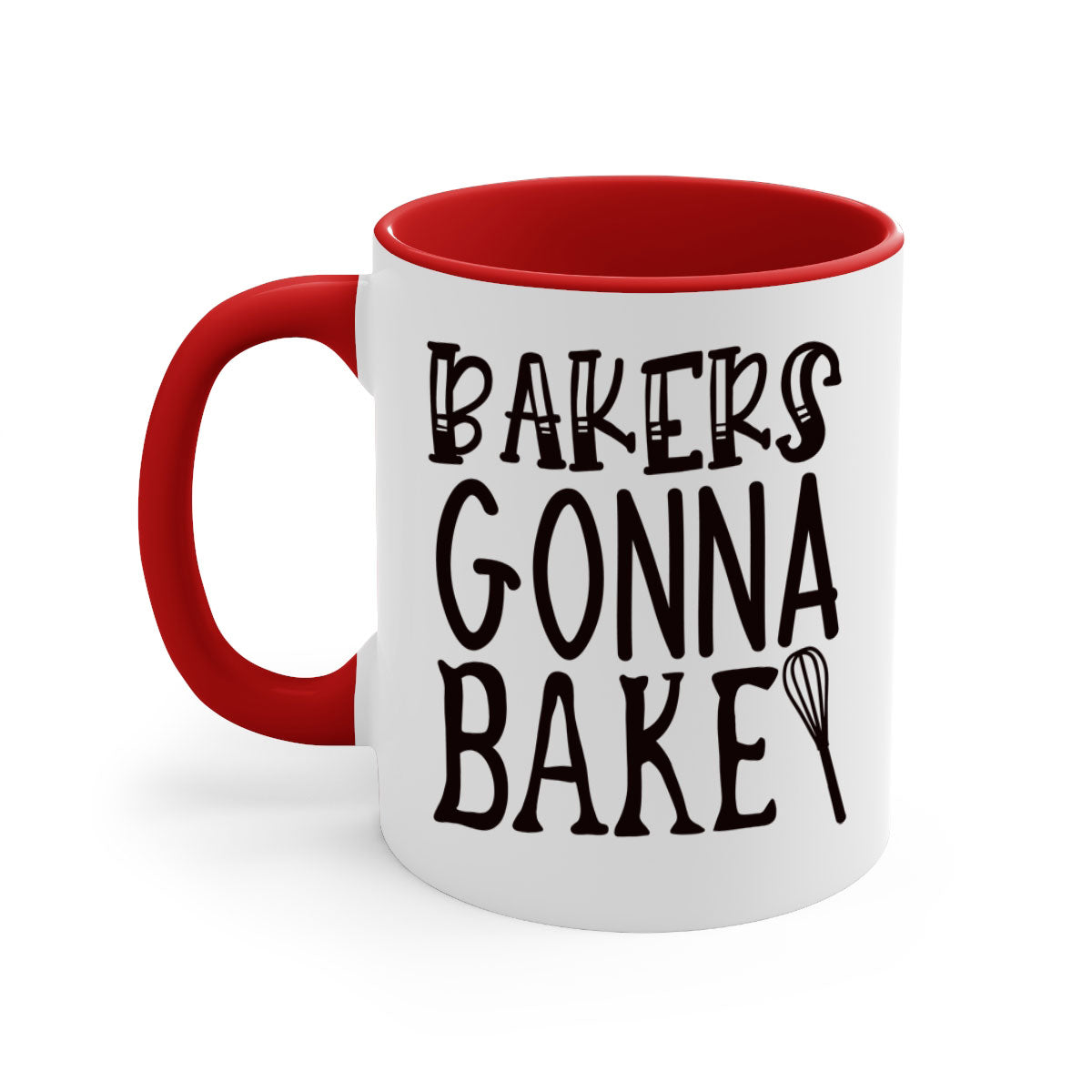 Bakers Gonna Bake 57# kitchen mug with colorful handle and glossy finish, perfect for coffee and tea lovers.