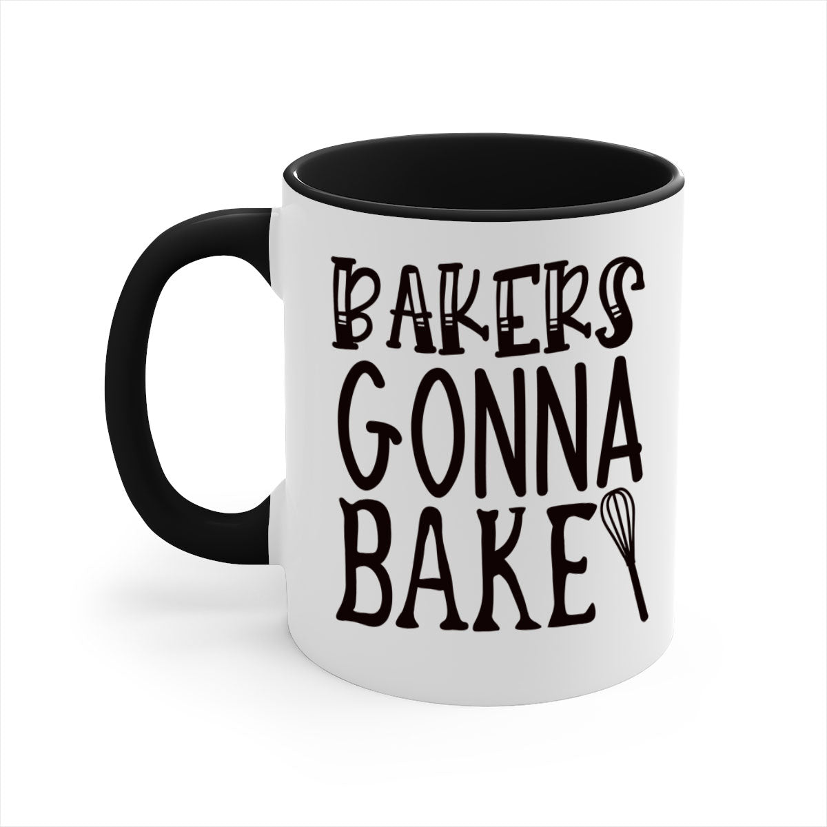 Bakers Gonna Bake 57# kitchen mug with colorful handle and glossy finish, perfect for coffee and tea lovers.