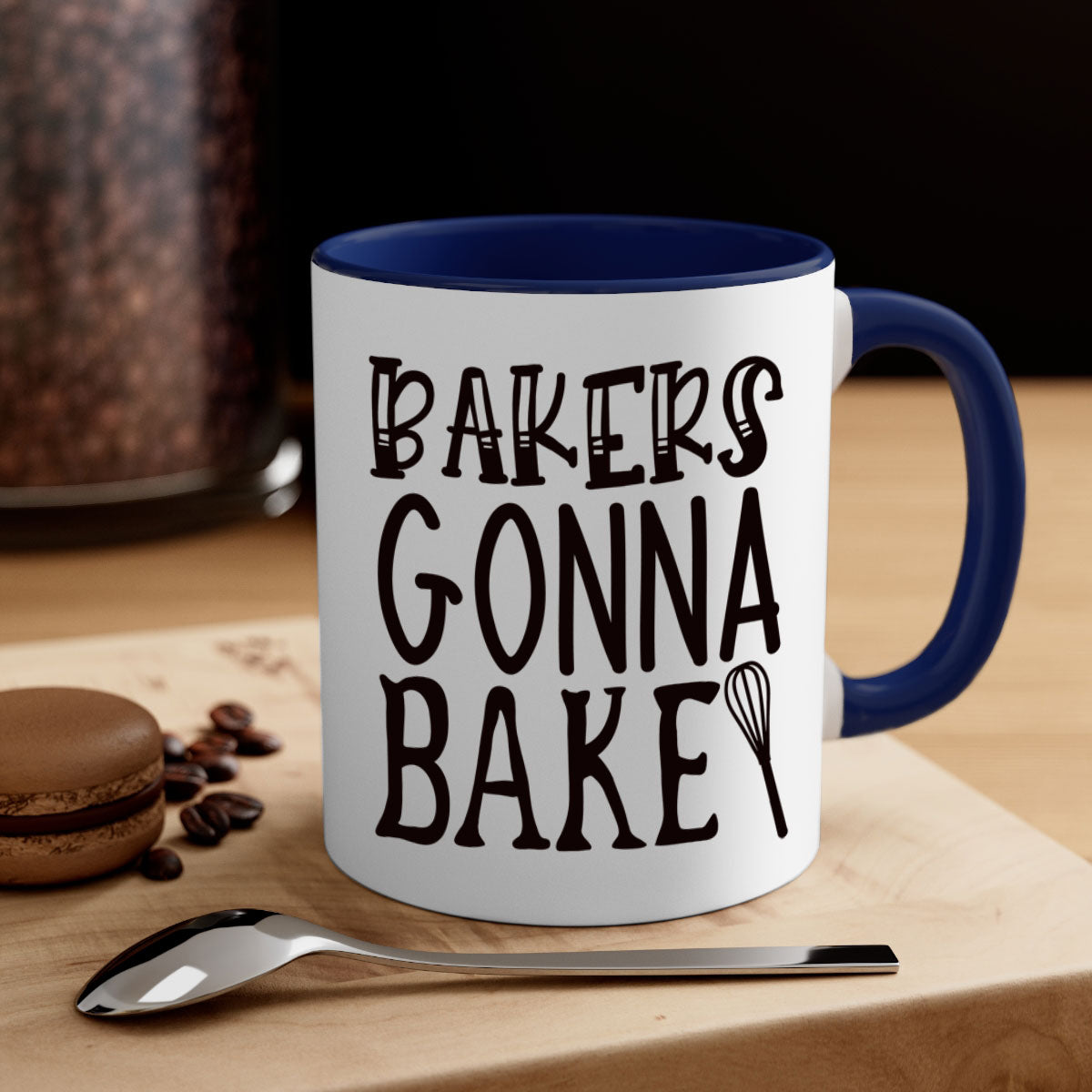 Bakers Gonna Bake 57# kitchen mug with colorful handle and glossy finish, perfect for coffee and tea lovers.