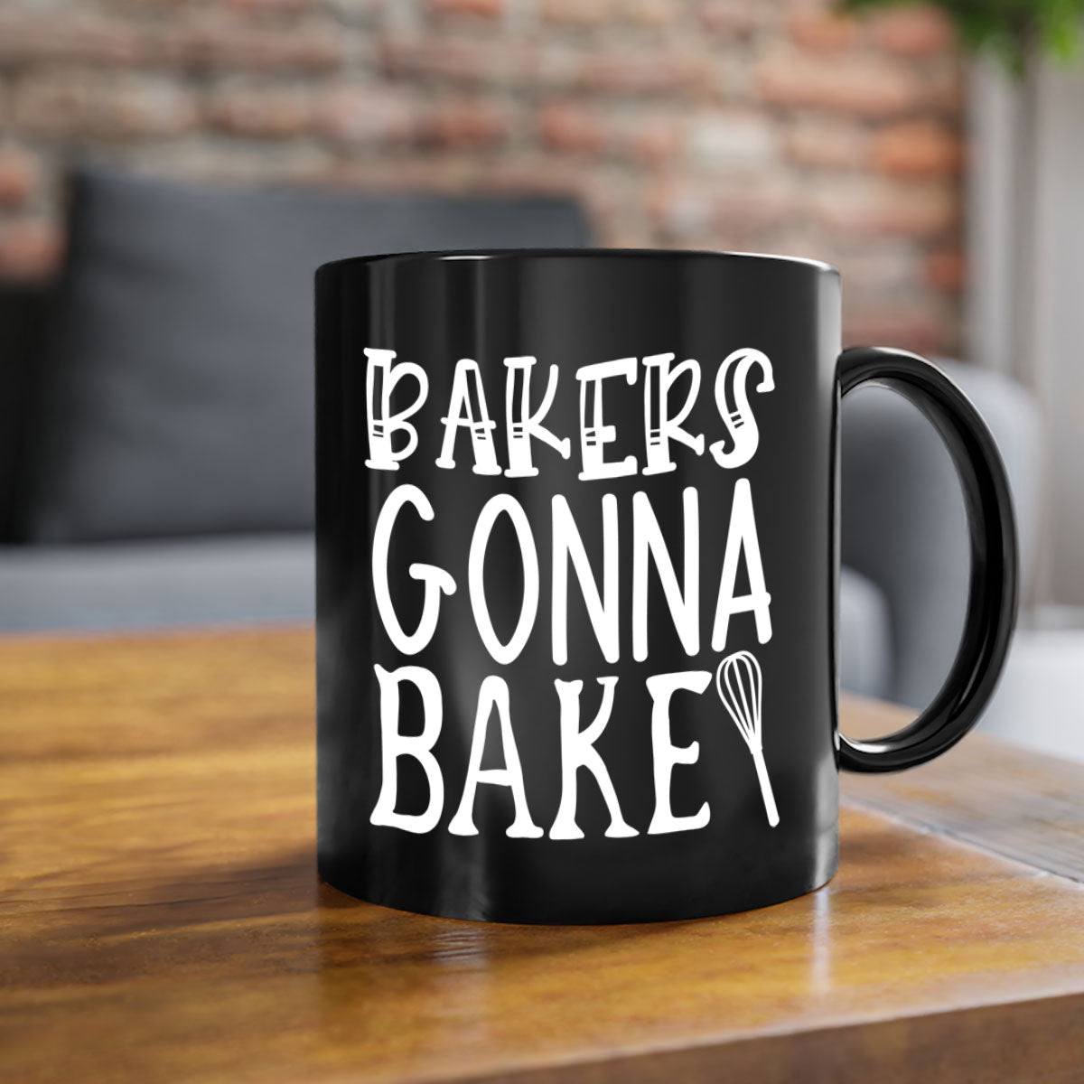 Bakers Gonna Bake 58# Kitchen Mug with colorful handle and glossy finish, available in multiple colors and sizes.