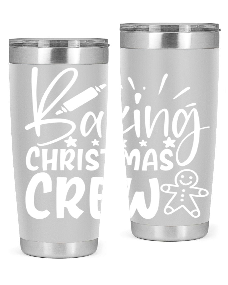 Baking Christmas Crew 56# Tumbler, 20oz, double wall vacuum stainless steel with festive design, perfect for holiday beverages.