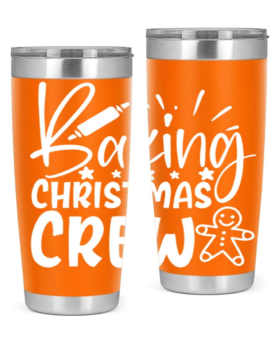 Baking Christmas Crew 56# Tumbler, 20oz, double wall vacuum stainless steel with festive design, perfect for holiday beverages.