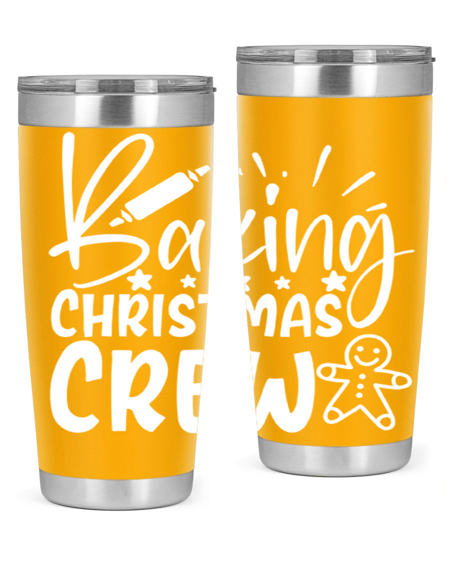 Baking Christmas Crew 56# Tumbler, 20oz, double wall vacuum stainless steel with festive design, perfect for holiday beverages.