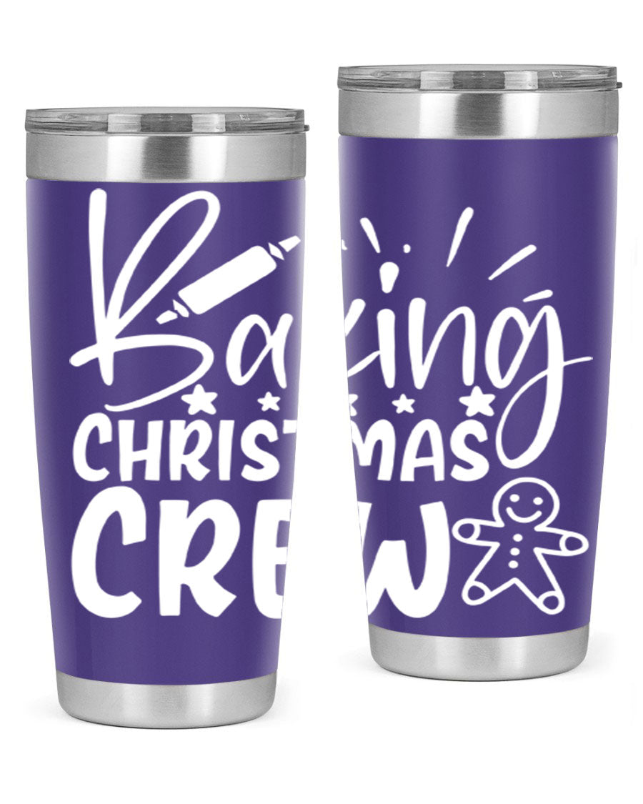 Baking Christmas Crew 56# Tumbler, 20oz, double wall vacuum stainless steel with festive design, perfect for holiday beverages.