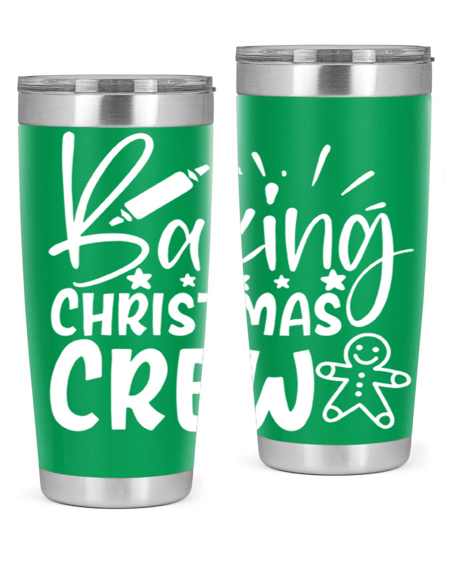 Baking Christmas Crew 56# Tumbler, 20oz, double wall vacuum stainless steel with festive design, perfect for holiday beverages.