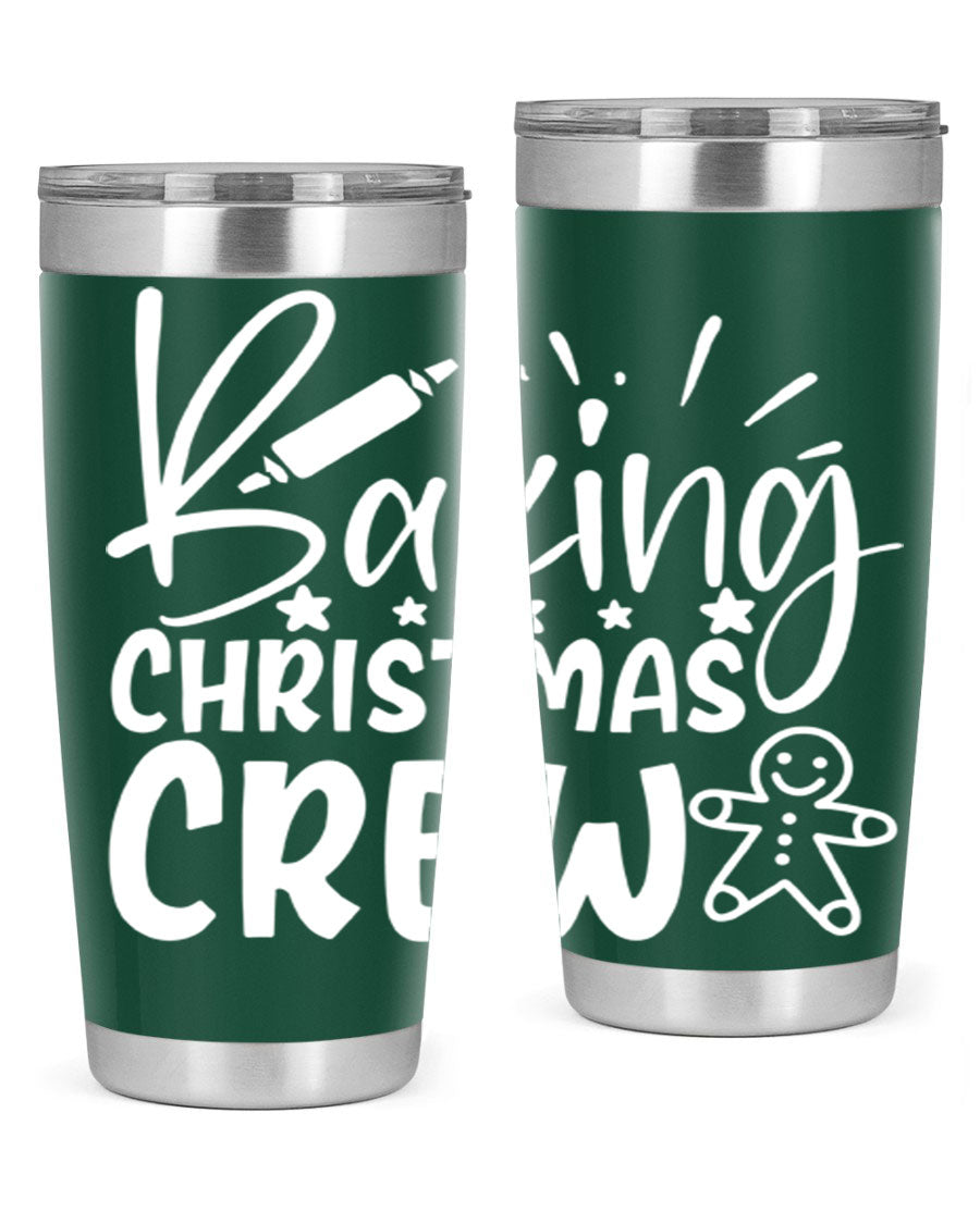 Baking Christmas Crew 56# Tumbler, 20oz, double wall vacuum stainless steel with festive design, perfect for holiday beverages.